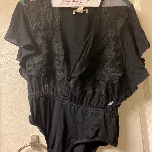 UNCONDITIONAL EMBROIDERED BODYSUIT (BLACK) - Picture 4 of 5